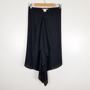 VTG Martine Douvier Paris Black Ruffle Drape Skirt